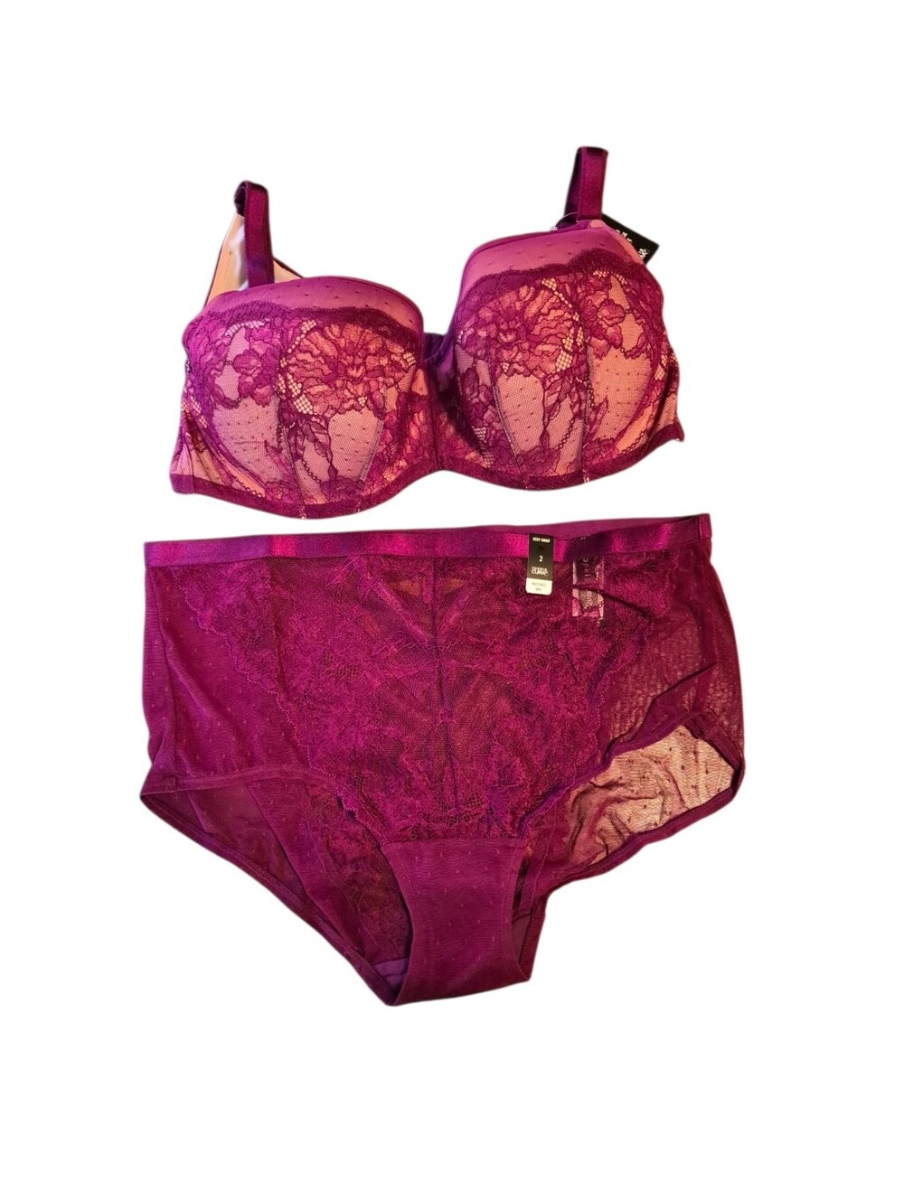 Torrid Curve Lace Balconette Bra and High-Waist Brief Set - 42DD/2.  U5